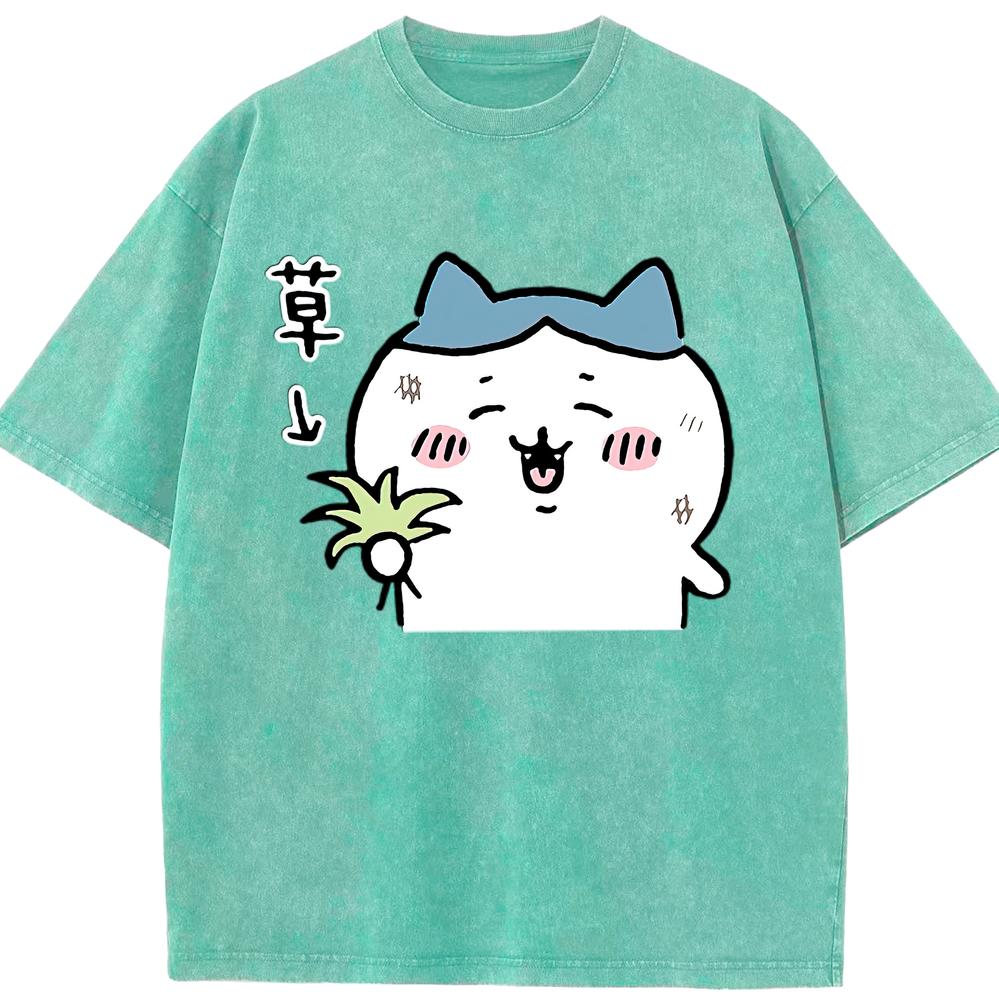 （画像用） ちいかわ ハチワレ Chii-kawa hachiware 綿100% ヴィンテージ風 半袖Tシャツ（フロントプリント）